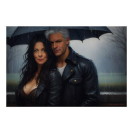 Póster Romance en un Día Lluvioso