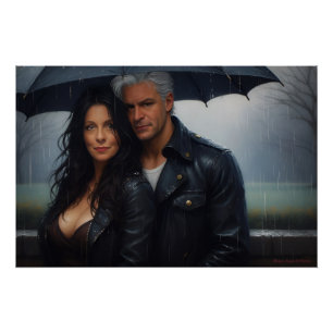 Póster Romance en un Día Lluvioso