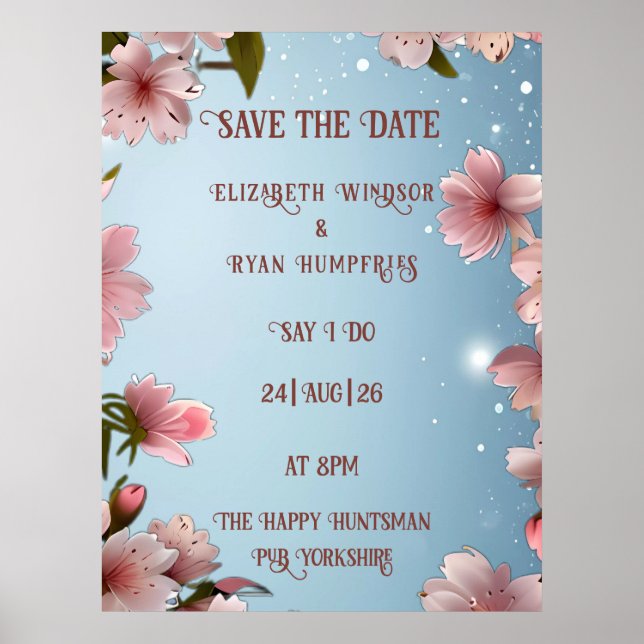 Póster Romance floreciente: un tema de Boda floral comple (Frente)