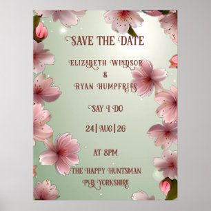 Póster Romance floreciente: un tema de Boda floral comple