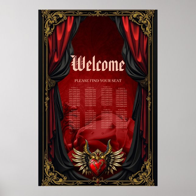 Póster Romance gótico, corazón de pasión. (Frente)