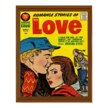 Romance Love Story Comic Cover Vintage Faux Wood