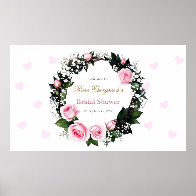 Póster Romance ruborizante: ducha de novia rosa (Frente)