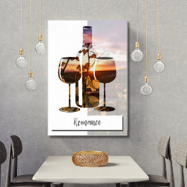 Póster Romance - Vino Para Dos Al Atardecer