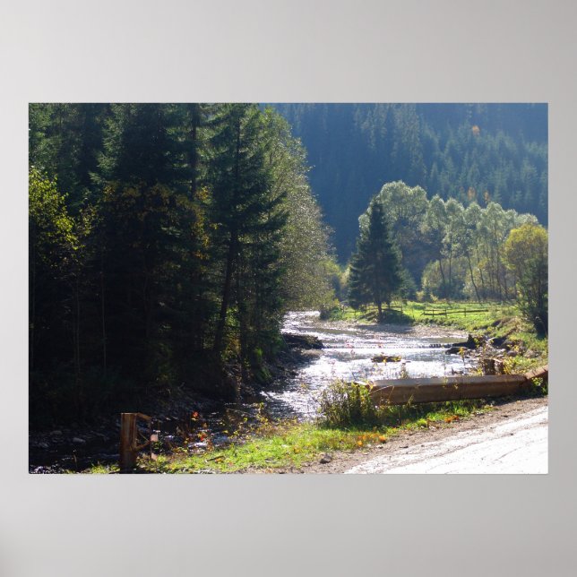 Póster Romania, Moldova, mountain stream (Frente)