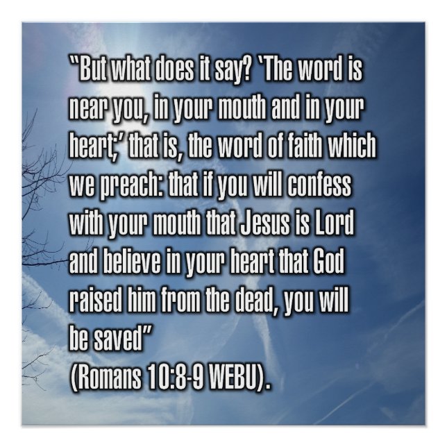 Póster Romanos 10:8-9 WEBU (Anverso)