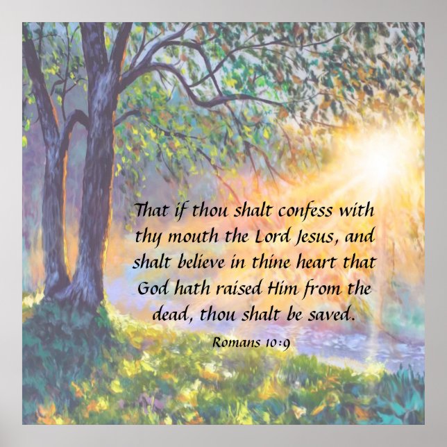 Póster Romanos 10:9 (Frente)