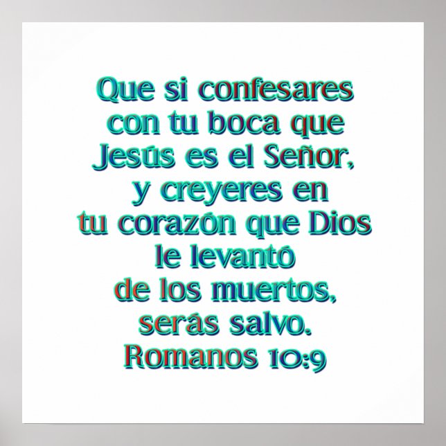Póster Romanos 10:9 (Frente)