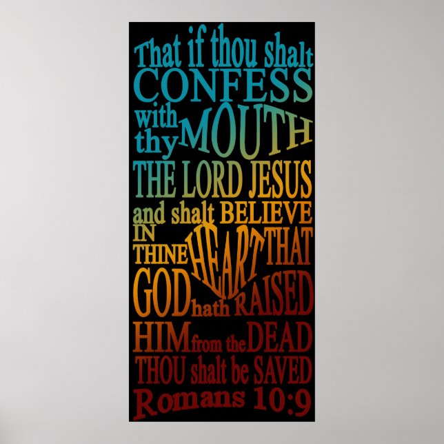 Póster Romanos 10:9 Poster (Frente)