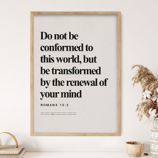 Póster Romanos 12:2, Versículo Bíblico, Biblia Moderna, E
