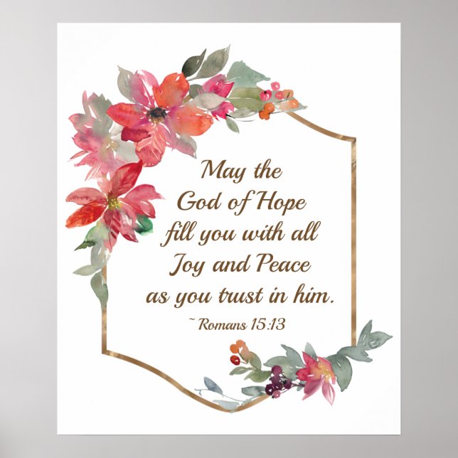 Póster Romanos 15:13 Dios de Esperanza (Frente)