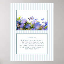 Póster Romanos 15:13 Versículo de la Biblia Floral y Cost