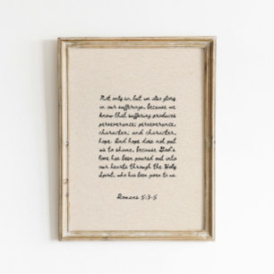 Póster Romanos 5:3-5 Versículo de la Biblia
