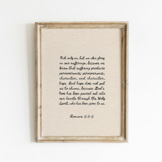 Póster Romanos 5:3-5 Versículo de la Biblia