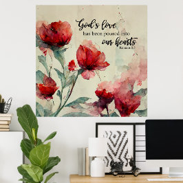 Póster Romanos 5:5 La Biblia de amor de Dios contra las f