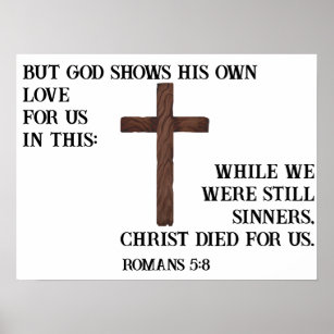 Póster Romanos 5:8 Cristo murió por nosotros Personalizad
