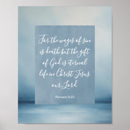 Póster Romanos 6:23 Versículo Bíblico Personalizable