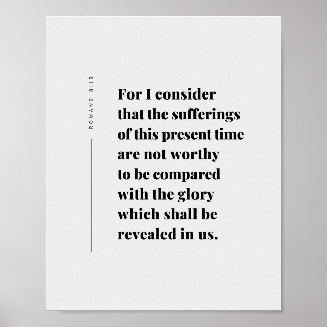 Póster Romanos 8:18 Versículo de la Biblia (Frente)
