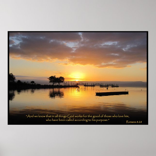 Póster Romanos 8:28 Biblia cristiana versus Poster (Frente)
