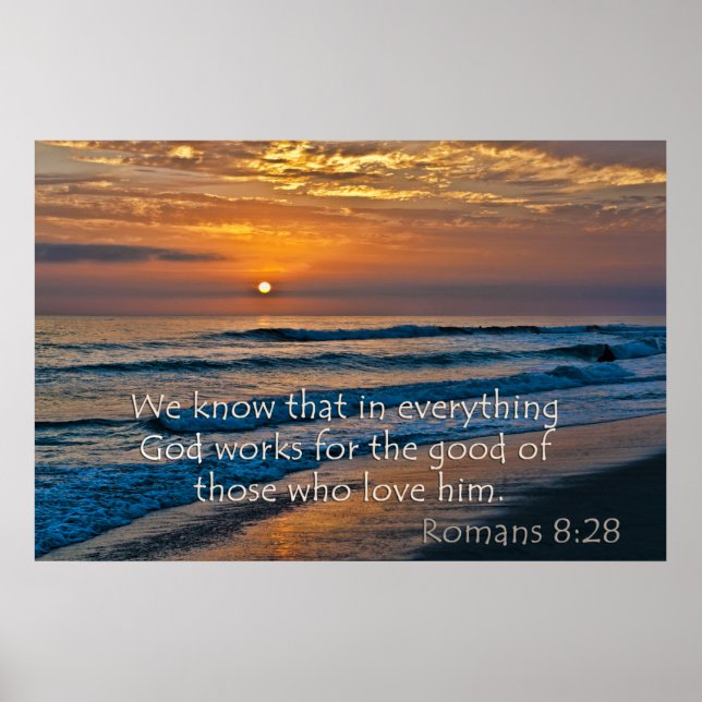 Póster Romanos 8:28 Dios por el bien (Frente)