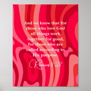 Póster Romanos 8:28 Todas las cosas funcionan juntas en l