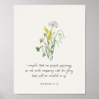 Póster Romans 8:18 Bible Verse