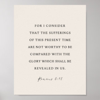 Póster Romans 8:18 Bible Verse