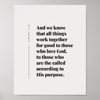 Póster Romans 8:28 All Things Work Together Poster
