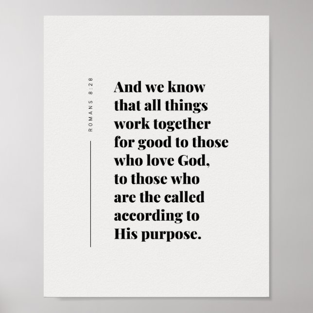 Póster Romans 8:28 All Things Work Together Poster (Frente)