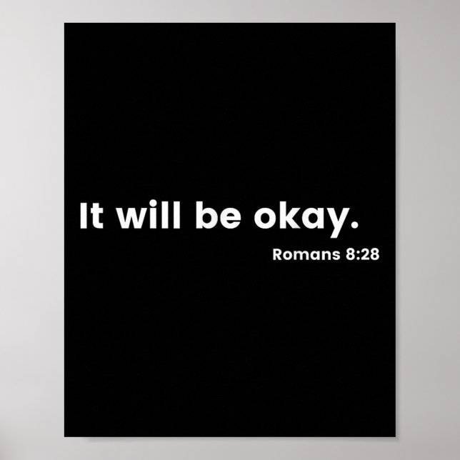 Póster Romans 8_28 Motivational Christian Bible Verse Mes (Frente)