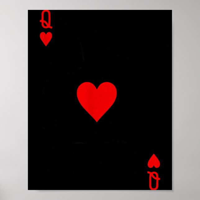 Póster Romantic Couple Kiss Queen Of Hearts Ker Playing C (Frente)
