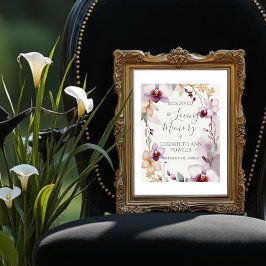 Póster Romantic Delicate Floral Orchids Reserved Seat