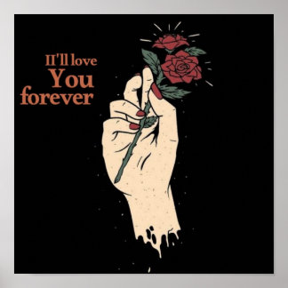 Póster Romantic “I’ll Love You Forever” Poster – Vintage 