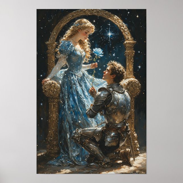 Póster Romantic Knight and Princess Poster  (Frente)