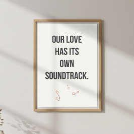 Póster Romantic Music Quote Wall Art. Couple Bedroom