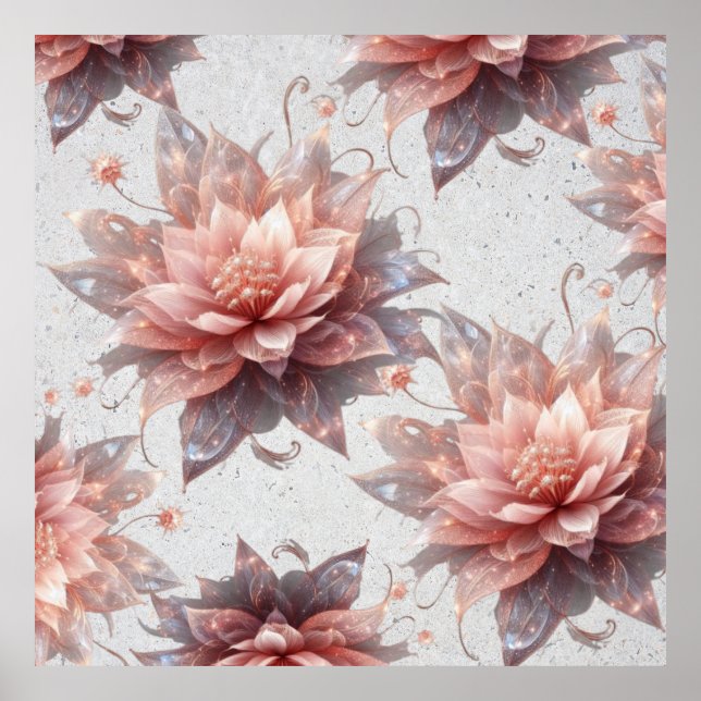 Póster Romantic Pastel Floral Illustration – Modern Wall  (Frente)