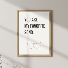 Póster Romantic Quote Wall Art, Minimal Love Decor