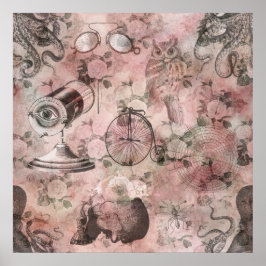 Póster Romantic Steampunk | Ephemera de época antigua