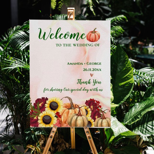 Póster Romántica Calabaza otoñal bienvenida a nuestro Bod (Subido por el creador)