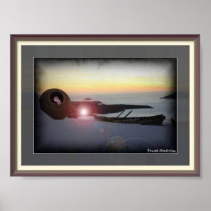 Póster Romántica puesta del sol por el Poster del mar