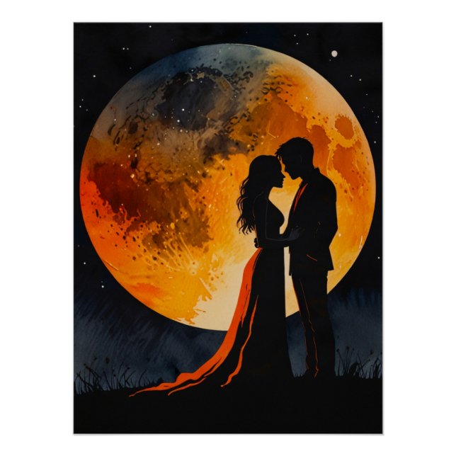 Póster Romántico. Arte de Pared. Decoración de Par (Anverso)