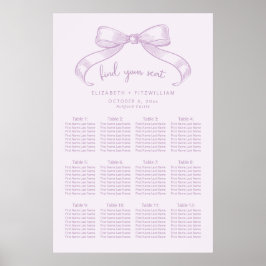 Póster Romántico Bow | Poster de la tabla de asientos de 
