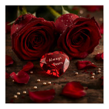 Póster romántico de rosa de San Valentín Siempre t