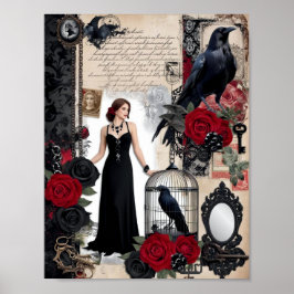 Póster Romántico Gótico Vintage Elegante