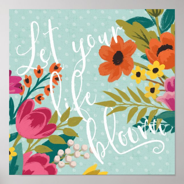 Póster Romántico Luxe X | Dejar que florezca tu vida (Frente)