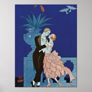 Póster ~ romántico Oui de los pares del vintage