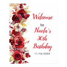 Romántico Partido de Cumpleaños Floral Roses Rojos