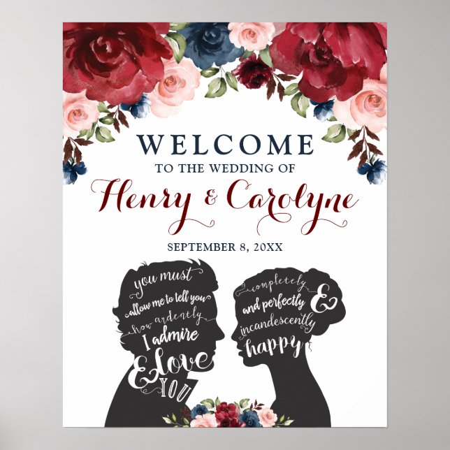 Póster Románticos Rosas de la Marina de Borgoña aman a Bo (Frente)