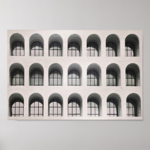 Póster Rome. Black and white photo. Modern architecture