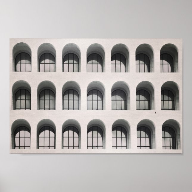 Póster Rome. Black and white photo. Modern architecture (Frente)